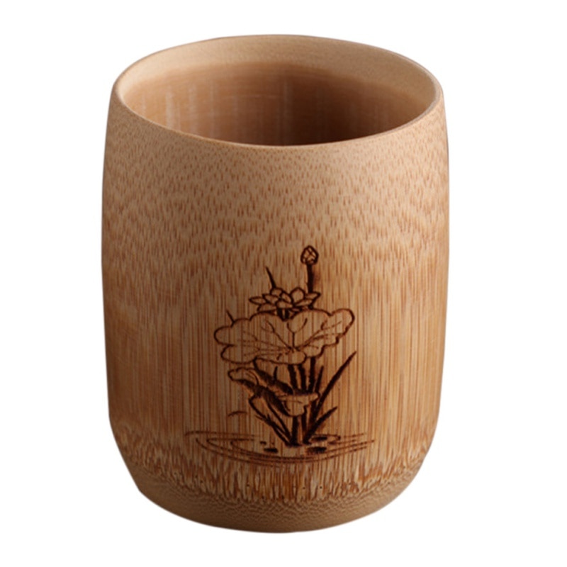 Engraved Bamboo Tea Cup